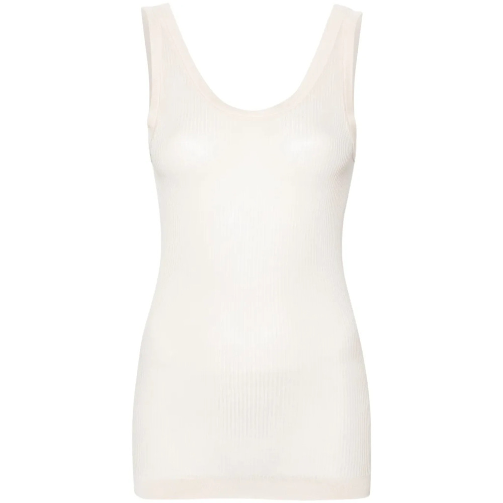 Lemaire Ribbed Ivory Tank Top Size S